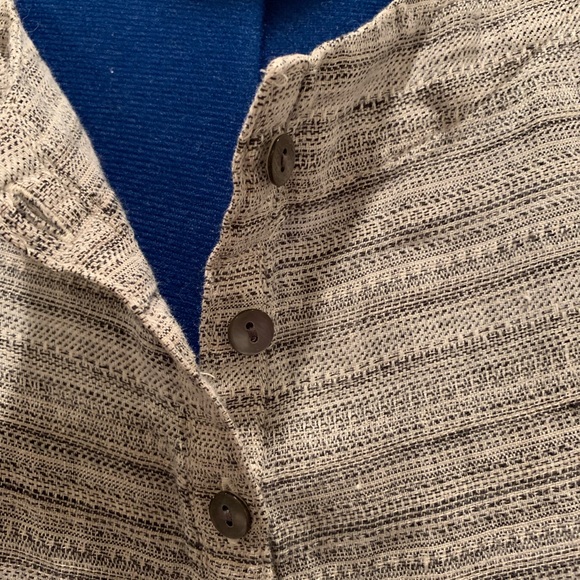 J Jill Striped Half Sleeve Buttton Linen Tunic - Picture 2 of 6